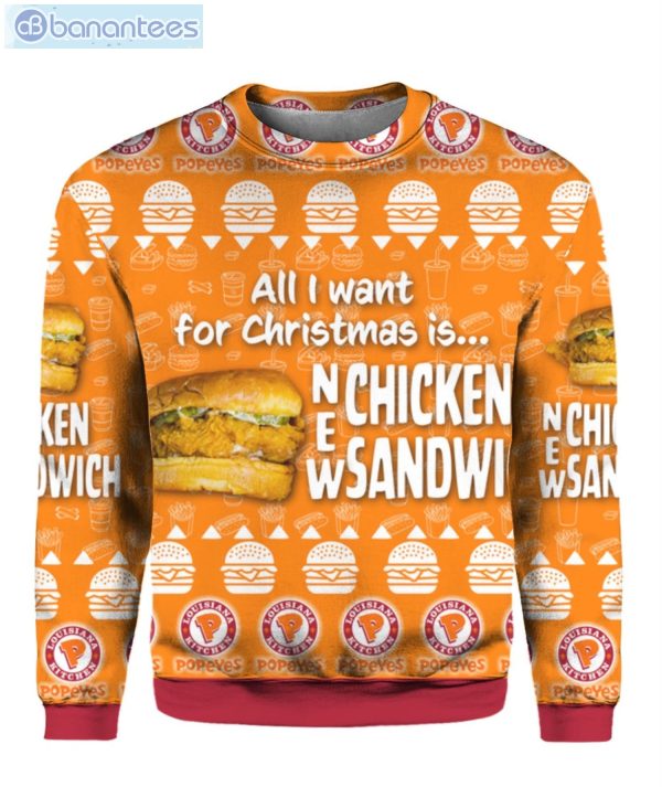 All I Want FOR Christmas Is Chicken Sandwich Christmas Ugly Sweater Product Photo 1