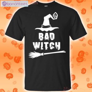 Bad Witch Hat And Broomstick Halloween T-Shirt Product Photo 1