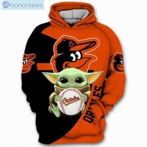 Baltimore Orioles Baseball Baby Yoda Star Wars 3D Hoodie Product Photo 1