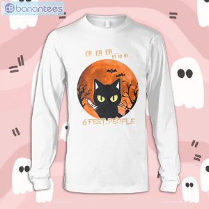 Black Cat 6 Feet People Halloween Long Sleeve T-Shirt Product Photo 1