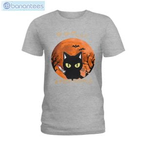 Black Cat 6 Feet People Halloween T-Shirt Product Photo 2
