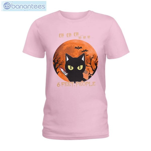 Black Cat 6 Feet People Halloween T-Shirt Product Photo 3