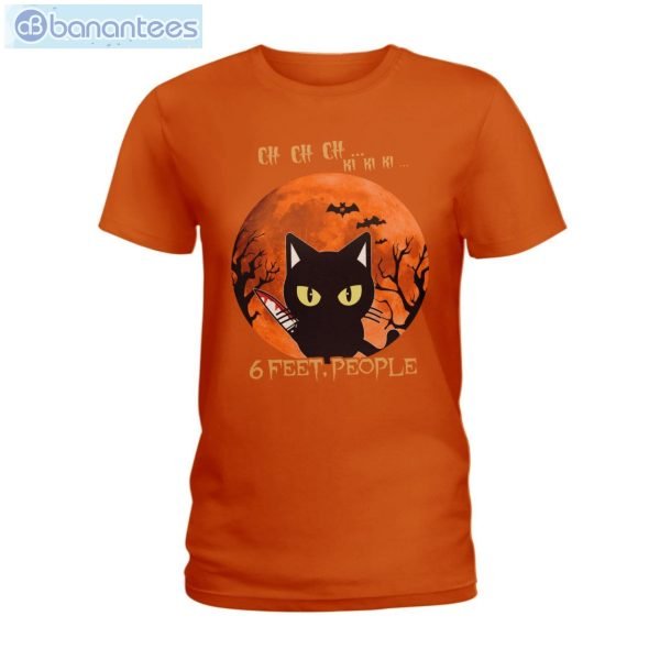 Black Cat 6 Feet People Halloween T-Shirt Product Photo 5