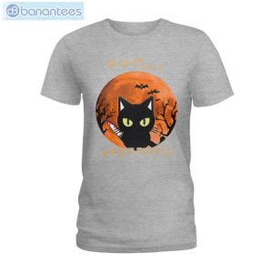 Black Cat 6 Feet People Halloween T-Shirt Long Sleeve Tee Product Photo 2