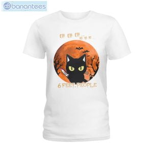 Black Cat 6 Feet People Halloween T-Shirt Long Sleeve Tee Product Photo 1