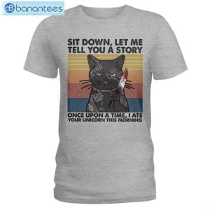 Black Cat I Ate Your Unicorn T-Shirt Long Sleeve Tee Product Photo 2