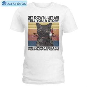 Black Cat I Ate Your Unicorn T-Shirt Long Sleeve Tee Product Photo 1