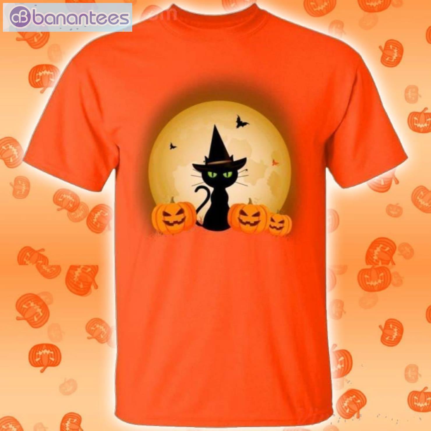 Black Cat Sit By The Moon Halloween T-Shirt Product Photo 2 Product photo 2