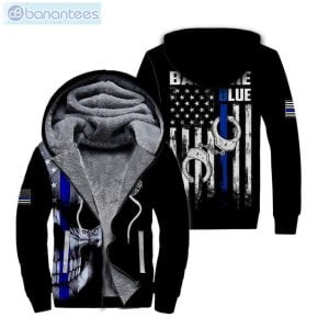 Black The Blue The Police All Over Print Fleece Zip Hoodieproduct photo 1