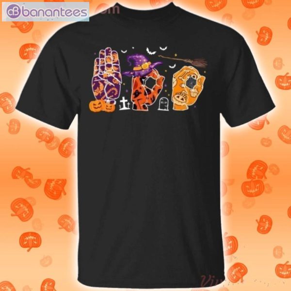 Boo Halloween Funny Sign Language Halloween T-Shirt Product Photo 1