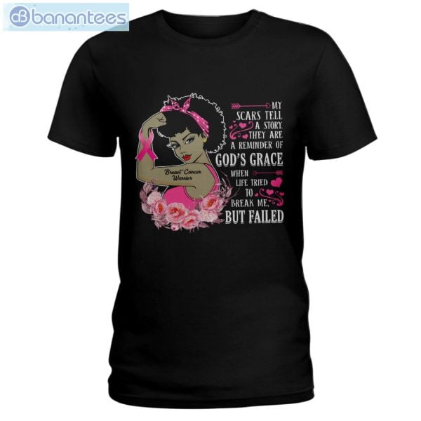 Breast Cancer Awareness Black Girl My Scars Tell A Story T-Shirt Long Sleeve Tee Product Photo 1