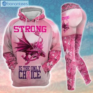 Breast Cancer Strong Is The Only Choice 3D Printed Leggings Hoodie Set Product Photo 2