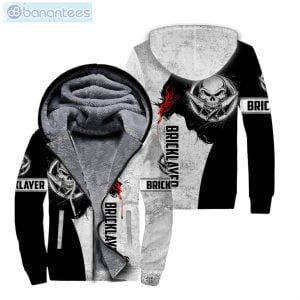 Bricklayer Black And White All Over Print Fleece Zip Hoodieproduct photo 1