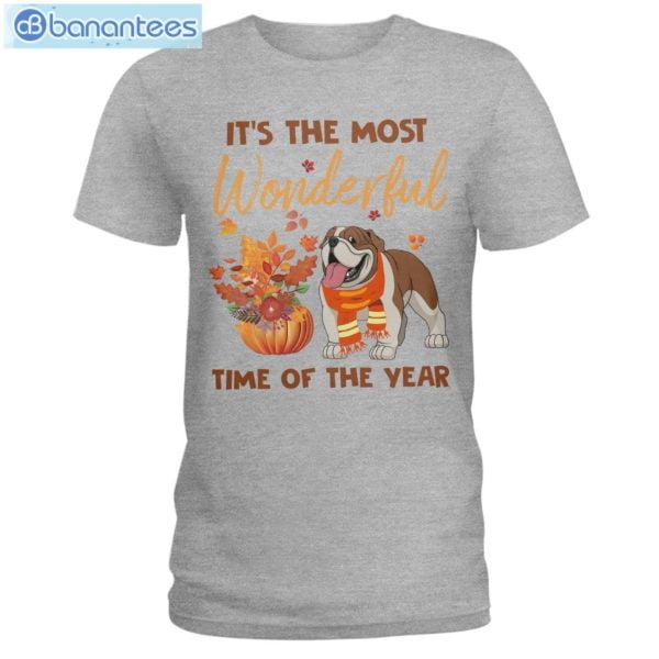Bulldog Most Wonderful Time Of Year T-Shirt Long Sleeve Tee Product Photo 3