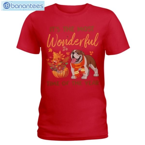 Bulldog Most Wonderful Time Of Year T-Shirt Long Sleeve Tee Product Photo 5