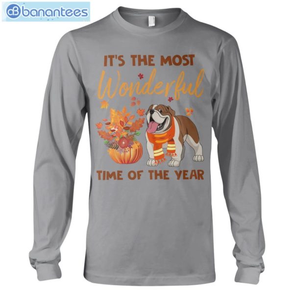 Bulldog Most Wonderful Time Of Year T-Shirt Long Sleeve Tee Product Photo 7