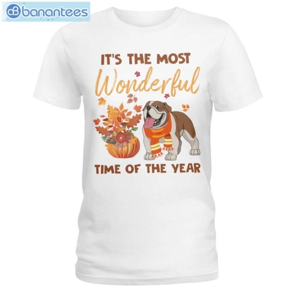 Bulldog Most Wonderful Time Of Year T-Shirt Long Sleeve Tee Product Photo 1