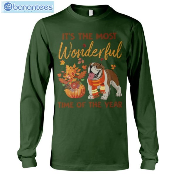 Bulldog Most Wonderful Time Of Year T-Shirt Long Sleeve Tee Product Photo 9