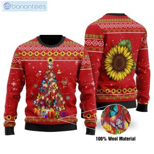 Butterfly Tree And Sunflower Christmas Ugly Sweater Product Photo 1