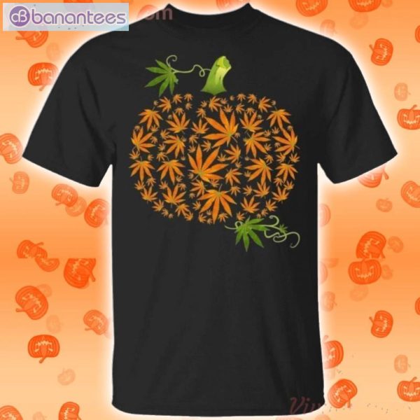 Cannabis Weed Pumpkin Halloween Funny T-Shirt Product Photo 1