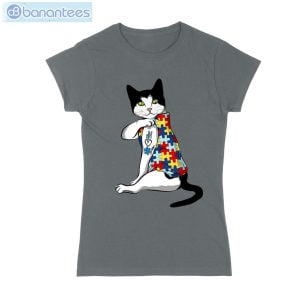 Cat Autism Awareness Peace Love T-Shirt Long Sleeve Tee Product Photo 1