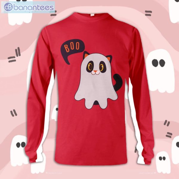 Cat Says Boo Halloween Long Sleeve T-Shirt Product Photo 2