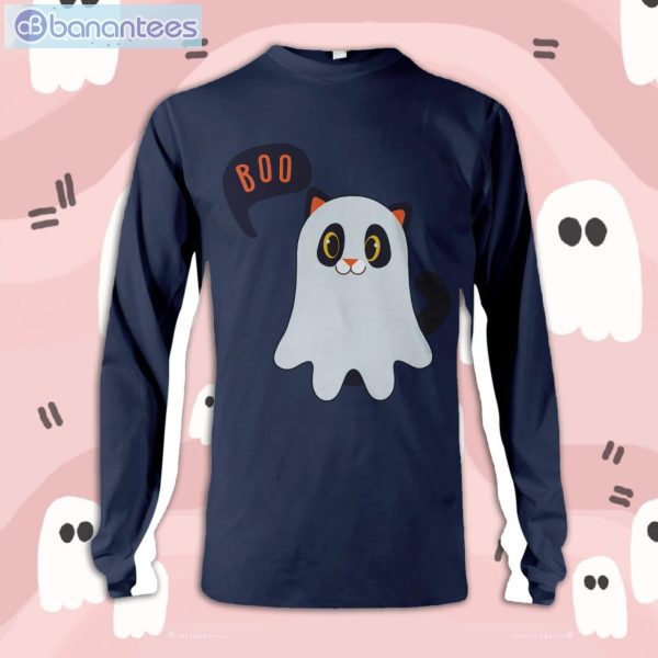 Cat Says Boo Halloween Long Sleeve T-Shirt Product Photo 1