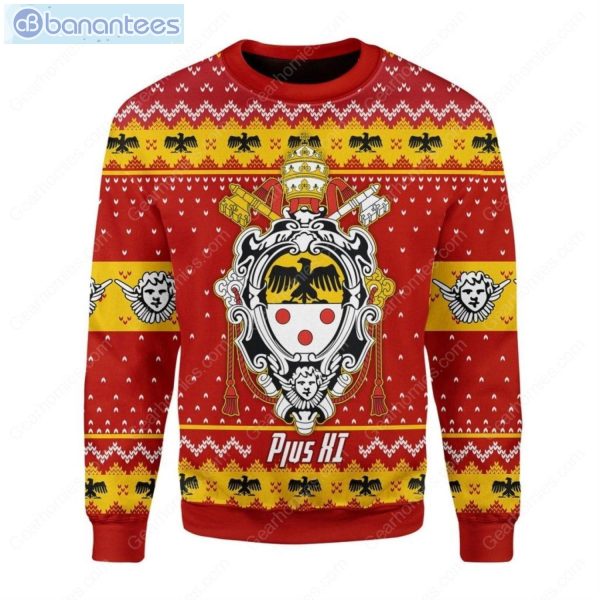 Coat Of Arms Of Pope Pius Xi All Over Printed Ugly Christmas Sweater Product Photo 1