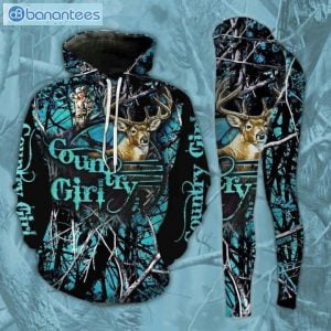 Country Girl Blue Camo 3D Printed Leggings Hoodie Set Product Photo 2