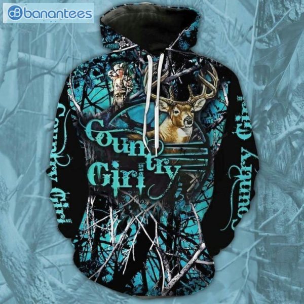 Country Girl Blue Camo 3D Printed Leggings Hoodie Set Product Photo 1