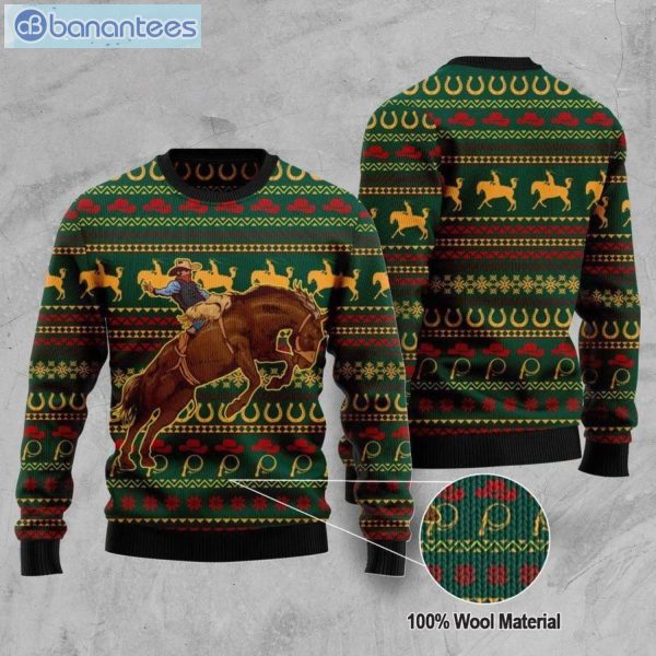 Cowboy And Horse Christmas Ugly Sweater Product Photo 1