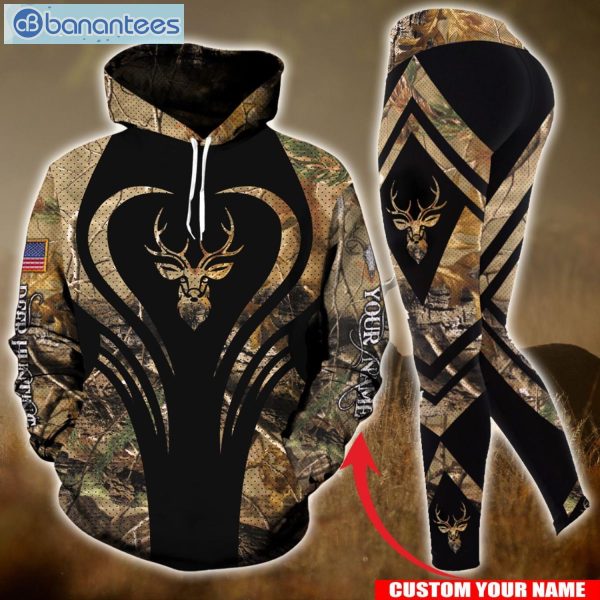 Custom Name Love Hunting Country Girl Camo 3D Hoodie And Leggings Set Product Photo 3