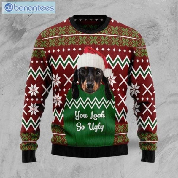 Dachshund You Look So Christmas Ugly Sweater Product Photo 1