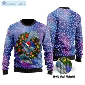 Dolphin With Christmas Holiday Christmas Ugly Sweater Product Photo 1