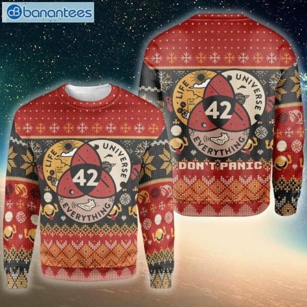 Don't Panic Number 42 Christmas Ugly Sweater Product Photo 1