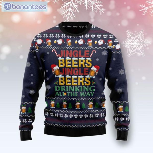 Drinking Beer All The Way Christmas Ugly Sweater Product Photo 1