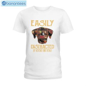 Easily Distracted By Books And Dogs T-Shirt Long Sleeve Tee Product Photo 2