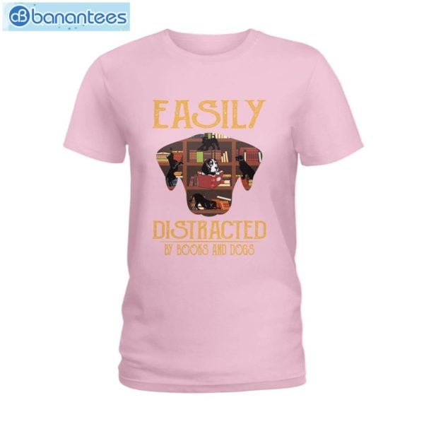 Easily Distracted By Books And Dogs T-Shirt Long Sleeve Tee Product Photo 5