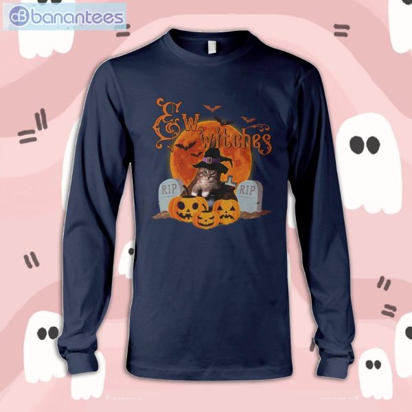 Eww, Witches Cat Halloween Long Sleeve T-Shirt Product Photo 2