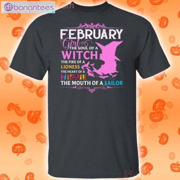 February Girl The Soul Of A Witch The Heart Of A Hippie Halloween T-Shirt Product Photo 2