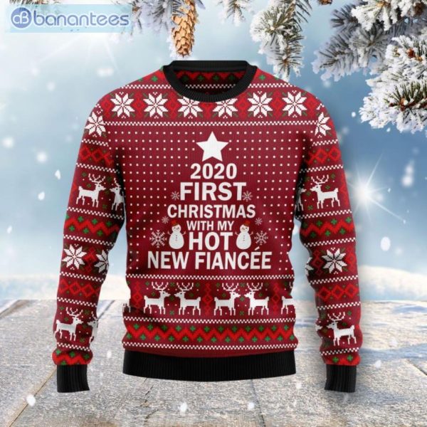 First Christmas With My Hot Fiance Christmas Ugly Sweater Product Photo 1
