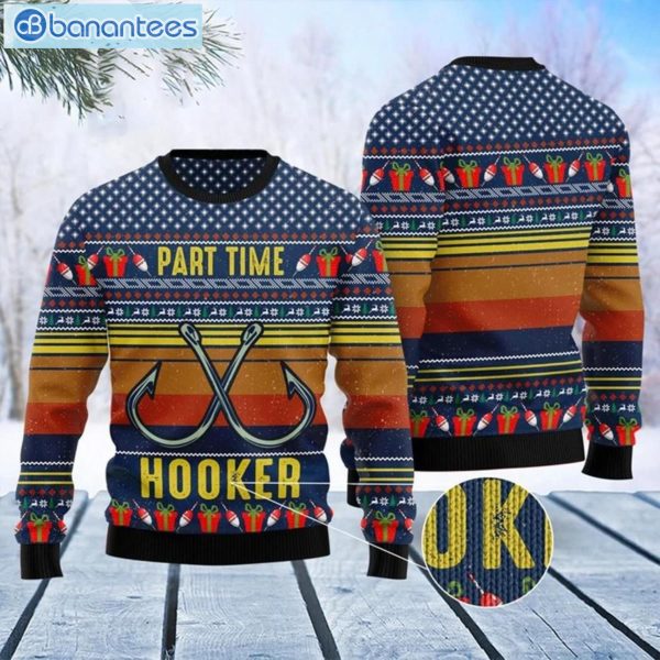 Fishing Part Time Hooker Christmas Ugly Sweater Product Photo 1