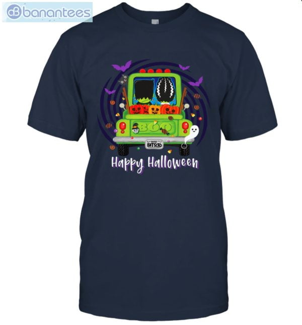 Frankenstein And Wife Happy Halloween T-Shirt Product Photo 4