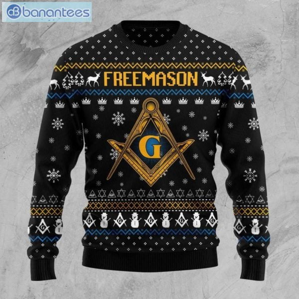 Freemason Black Christmas Ugly Sweater Product Photo 1