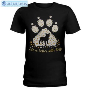 French Bulldog Daisy Life Is Better With Dogs T-Shirt Long Sleeve Tee Product Photo 1