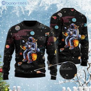 Funny Astronaut Fishing In Space Ugly Christmas Sweaterproduct photo 1