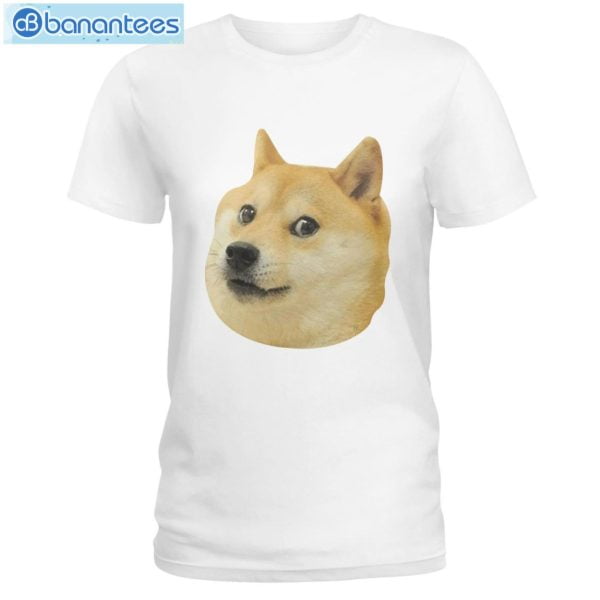Funny Doge Face Dogecoin T-Shirt Long Sleeve Tee Product Photo 2