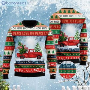 Funny Flamingo With Red Truck Christmas Holiday Ugly Christmas Sweaterproduct photo 1