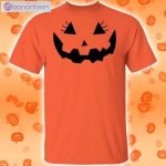 Funny Jack O Lantern Pumpkin With Eyelashes Halloween Funny T-Shirt Product Photo 1