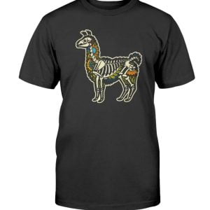 Funny Lama Skull Skeleton Halloween T-Shirt Product Photo 1